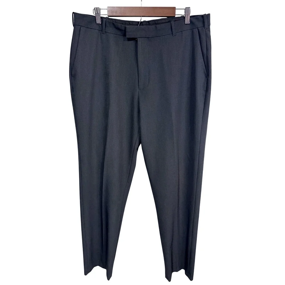 IZOD 36x34 Dark Gray Dress Pants Men's Business Straight Leg Stretch Flat Front